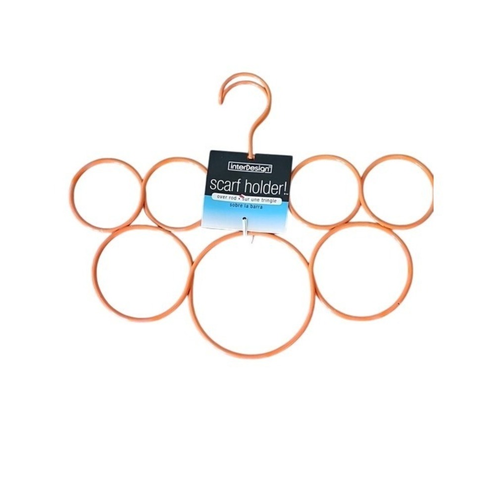 InterDesign Classico 8 Loop Scarf Holder Tangelo Orange Metal Organizer NWT